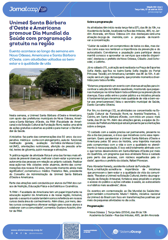 Edição 012 – Ano 1 – SP – 07 de abril de 2026