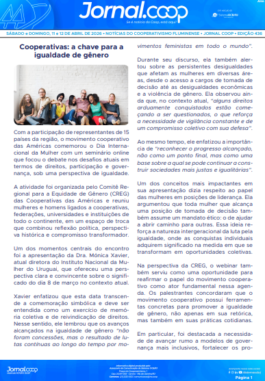 Jornal.Coop RJ – Edição 436 – Ano 4 – 11 e 12 de abril de 2026