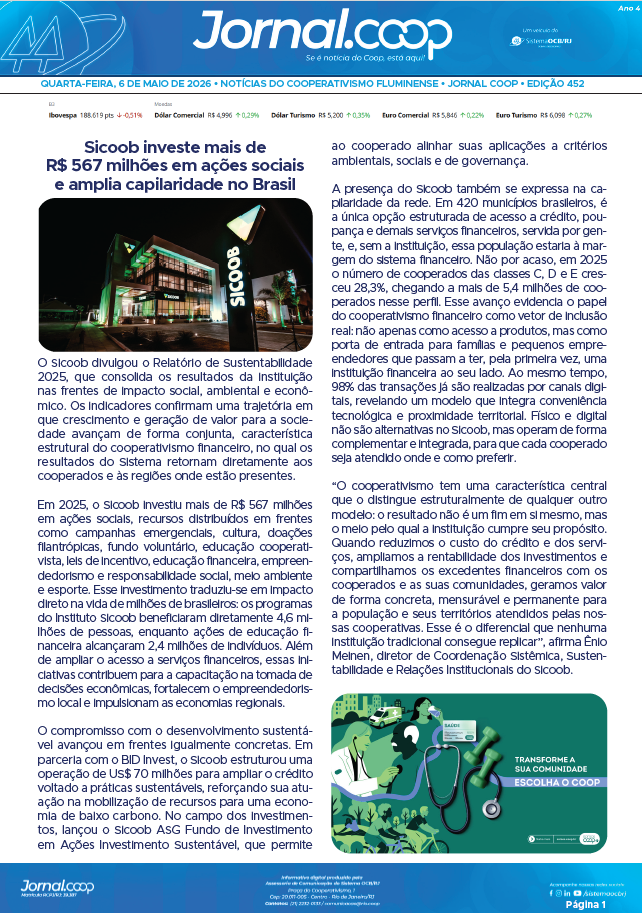 Jornal.Coop RJ – Edição 452 – Ano 4 – 6 de maio de 2026
