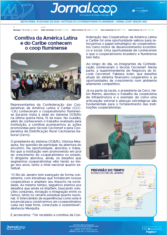Jornal.Coop RJ – Edição 460 – Ano 4 – 15 de maio de 2026