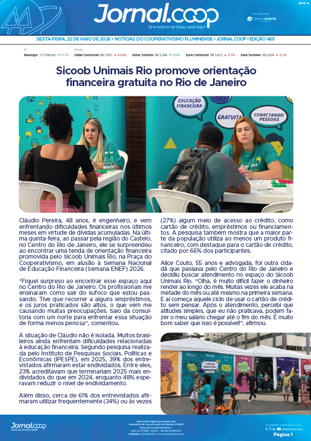 Jornal.Coop RJ – Edição 465 – Ano 4 – 22 de maio de 2026