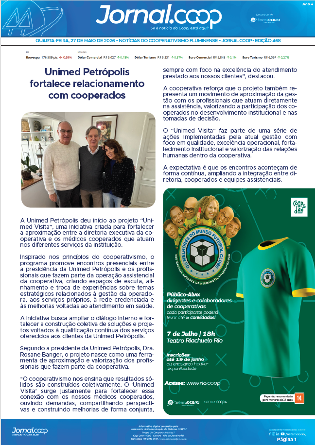 Jornal.Coop RJ – Edição 468 – Ano 4 – 27 de maio de 2026