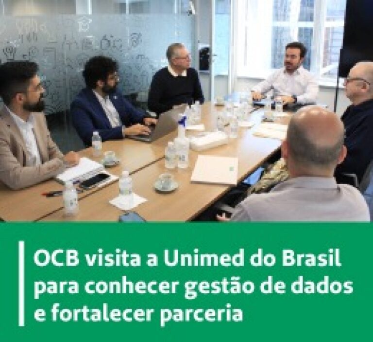 OCB visita a Unimed do Brasil para conhecer gestão de dados e fortalecer parceria