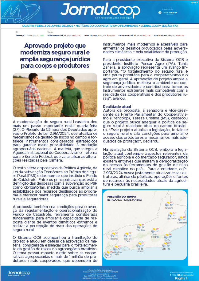 Jornal.Coop RJ – Edição 473 – Ano 4 – 3 de junho de 2026