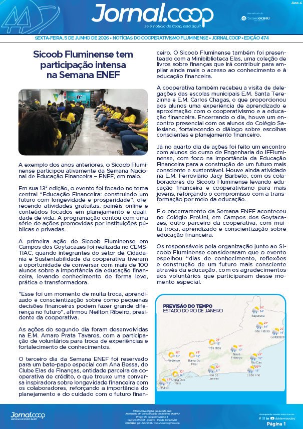 Jornal.Coop RJ – Edição 474 – Ano 4 – 5 de junho de 2026