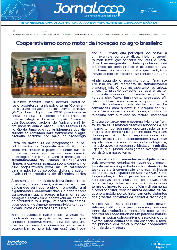 Jornal.Coop RJ – Edição 476 – Ano 4 – 9 de junho de 2026