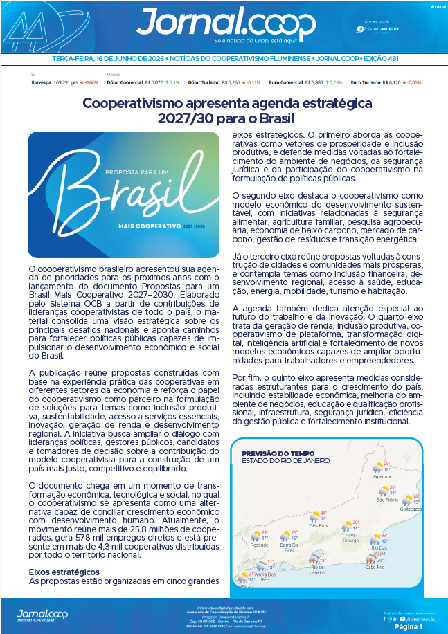 Jornal.Coop RJ – Edição 481 – Ano 4 – 16 de junho de 2026