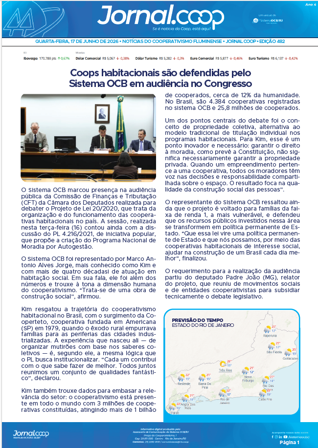 Jornal.Coop RJ – Edição 482 – Ano 4 – 17 de junho de 2026