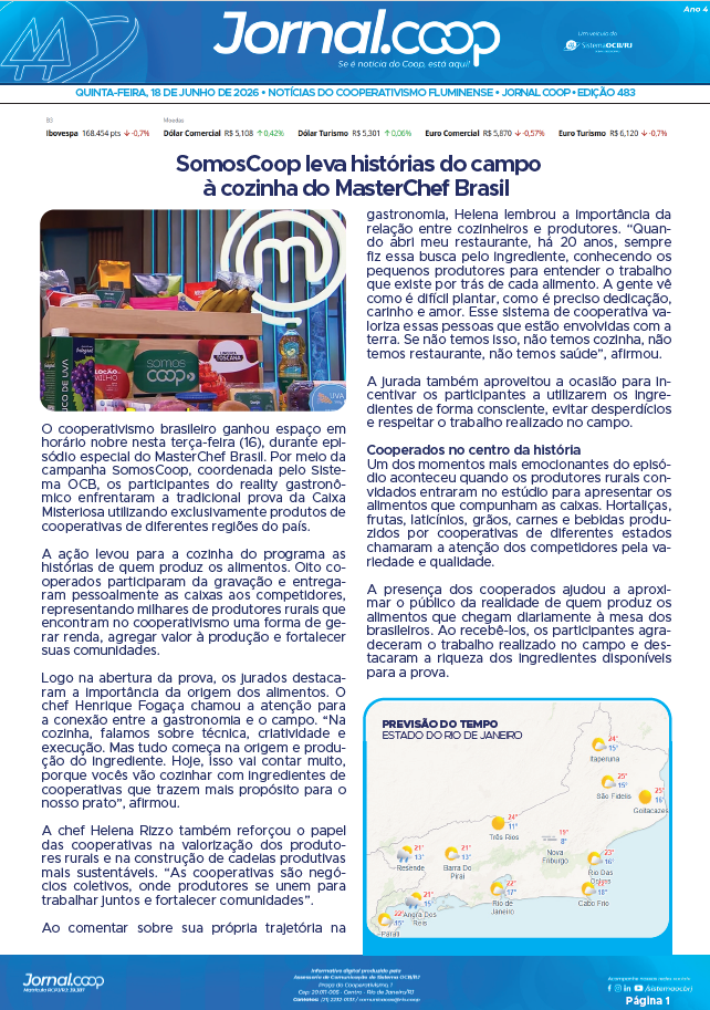Jornal.Coop RJ – Edição 483 – Ano 4 – 18 de junho de 2026