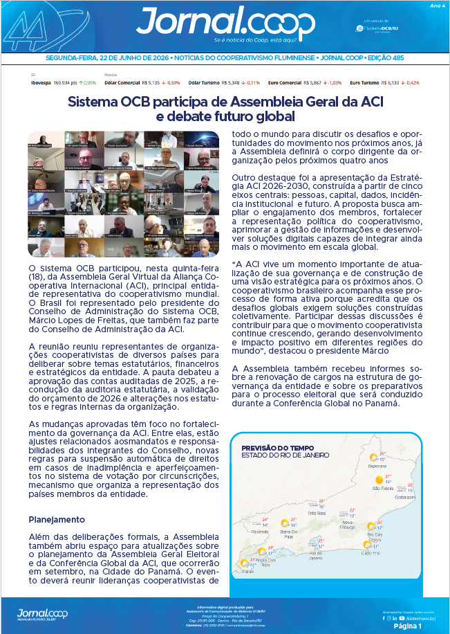 Jornal.Coop RJ – Edição 485 – Ano 4 – 22 de junho de 2026
