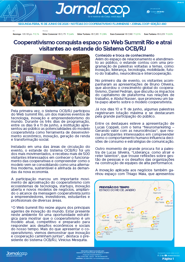 Jornal.Coop RJ – Edição 480 – Ano 4 – 15 de junho de 2026