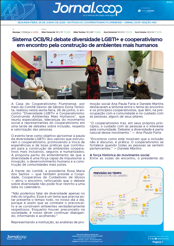 Jornal.Coop RJ – Edição 490 – Ano 4 – 29 de junho de 2026