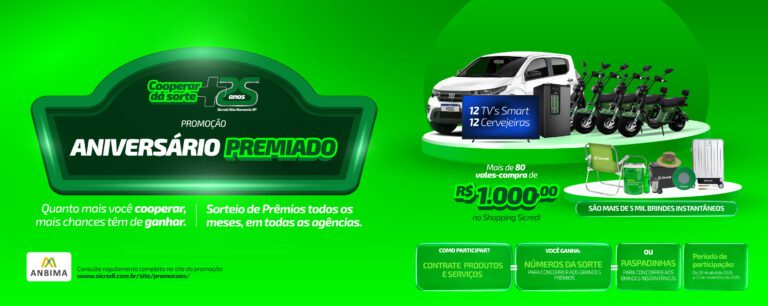 Sicredi Alta Noroeste SP realiza promoção de aniversário com milhares de prêmios