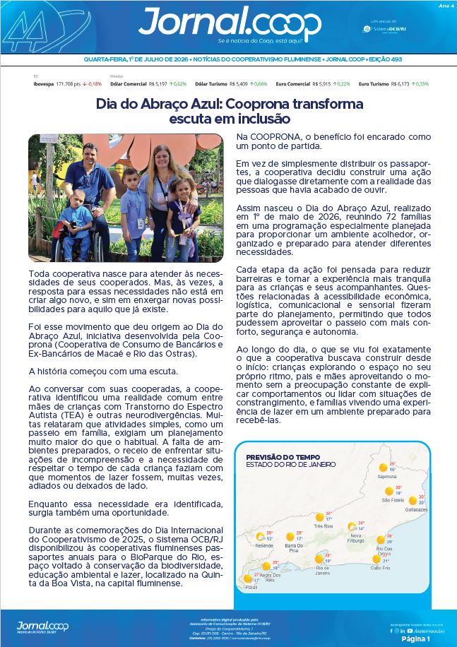 Jornal.Coop RJ – Edição 493 – Ano 4 – 1º de julho de 2026