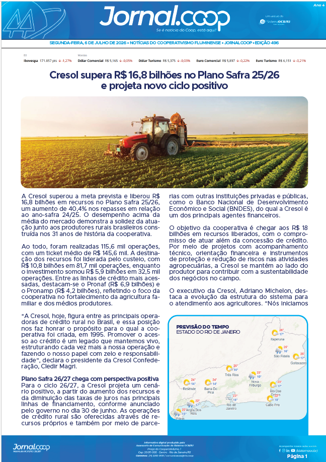Jornal.Coop RJ – Edição 496 – Ano 4 – 6 de julho de 2026