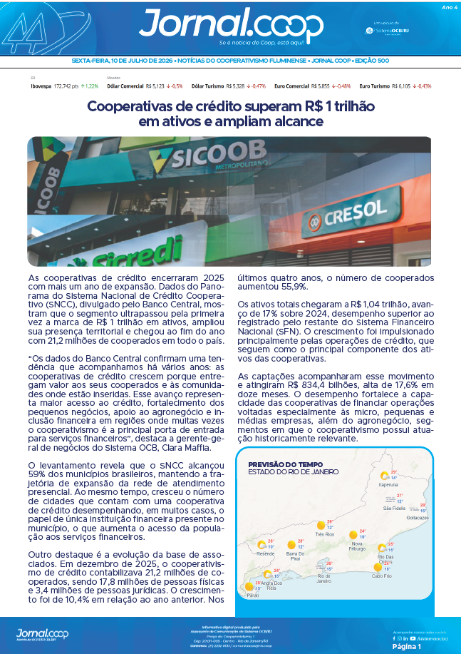 Jornal.Coop RJ – Edição 500 – Ano 4 – 10 de julho de 2026