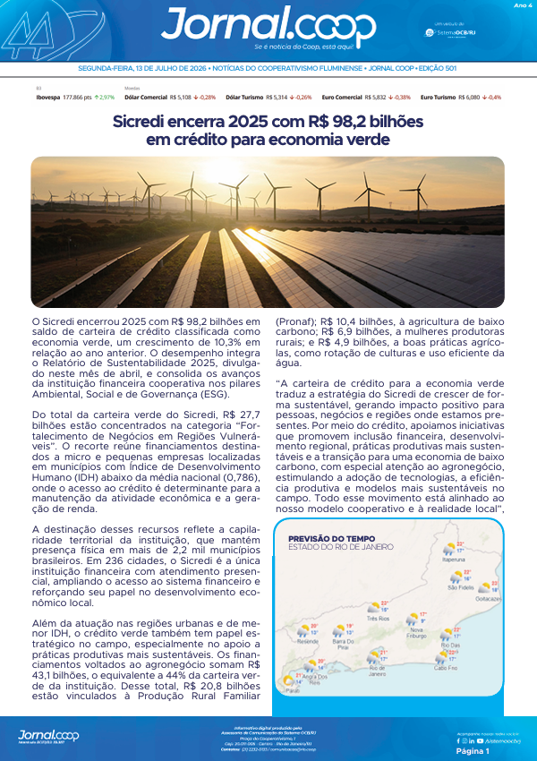 Jornal.Coop RJ – Edição 501 – Ano 4 – 13 de julho de 2026
