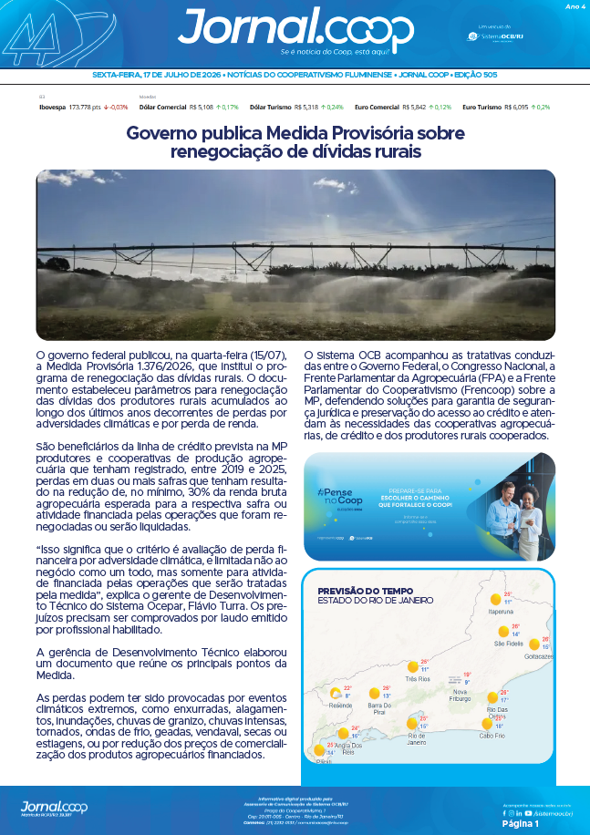 Jornal.Coop RJ – Edição 505 – Ano 4 – 17 de julho de 2026
