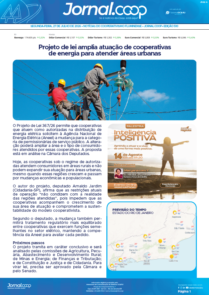 Jornal.Coop RJ – Edição 510 – Ano 4 – 27 de julho de 2026