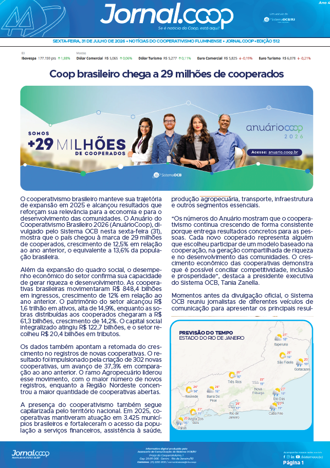 Jornal.Coop RJ – Edição 512 – Ano 4 – 31 de julho de 2026