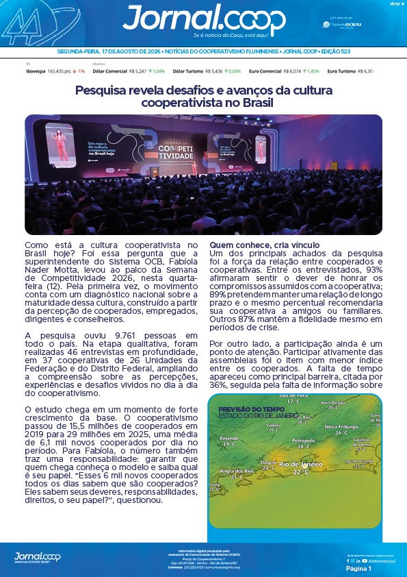 Jornal.Coop RJ – Edição 522 – Ano 4 – 17 de agosto de 2026