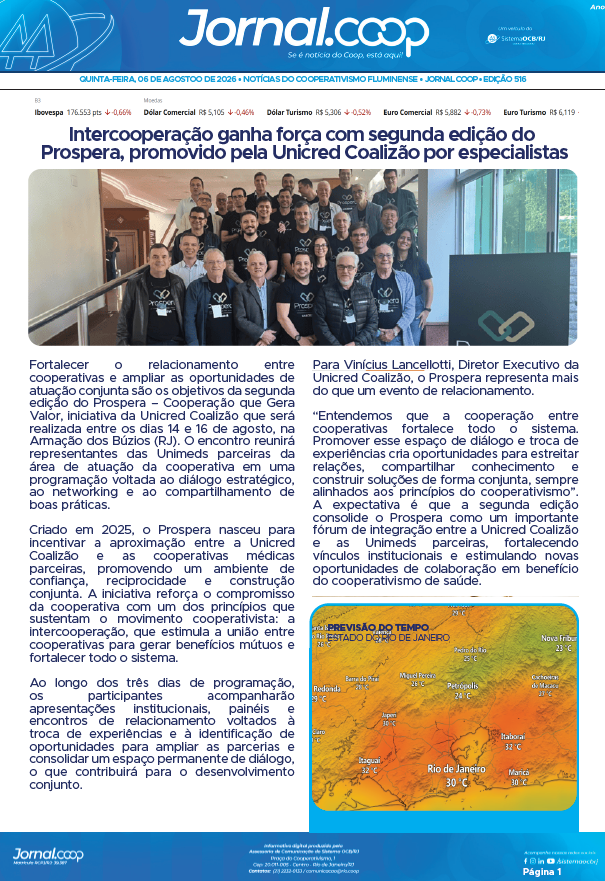 Jornal.Coop RJ – Edição 516 – Ano 4 – 6 de agosto de 2026