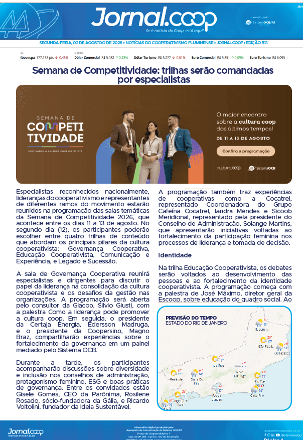 Jornal.Coop RJ – Edição 513 – Ano 4 – 3 de agosto de 2026