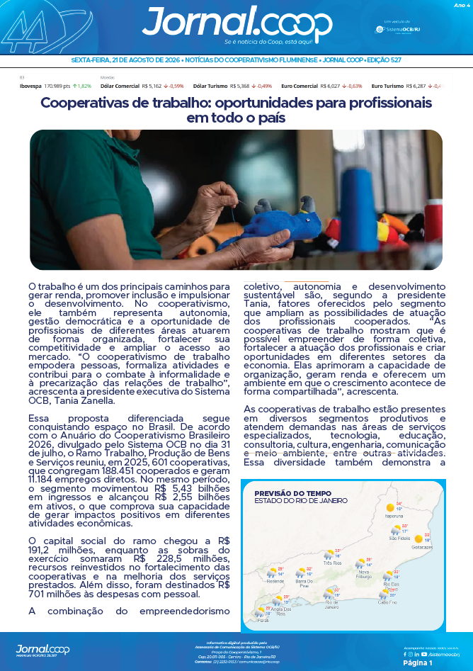 Jornal.Coop RJ – Edição 527 – Ano 4 – 21 de agosto de 2026