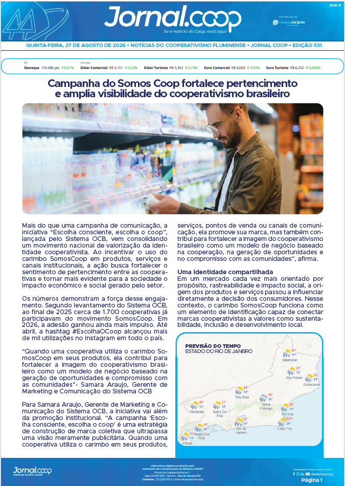 Jornal.Coop RJ – Edição 531 – Ano 4 – 27 de agosto de 2026