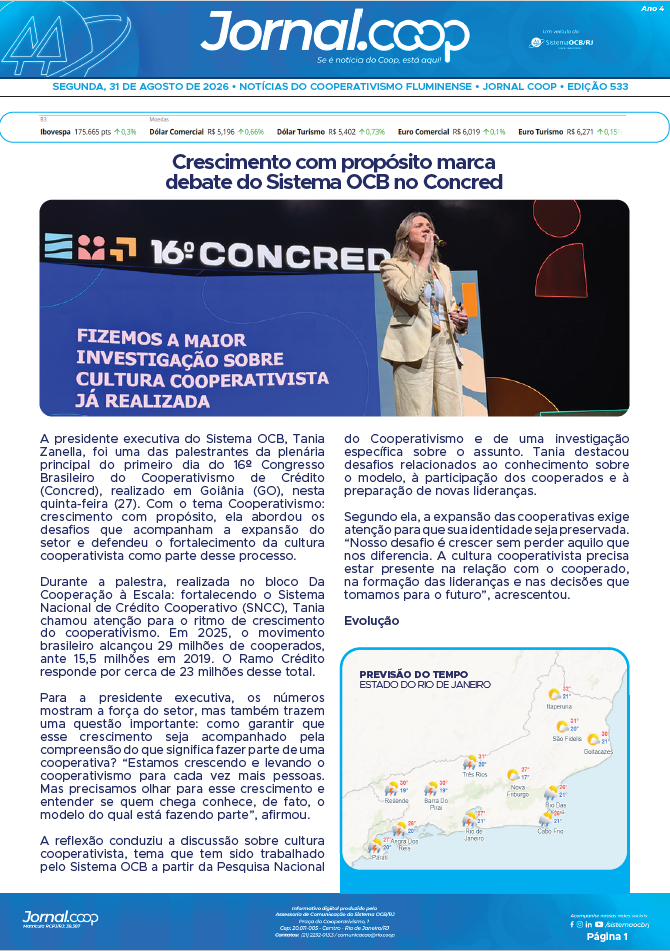 Jornal.Coop RJ – Edição 533 – Ano 4 – 31 de agosto de 2026