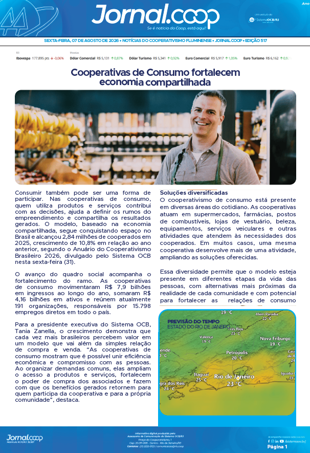 Jornal.Coop RJ – Edição 517 – Ano 4 – 7 de agosto de 2026