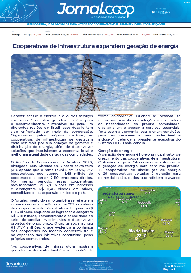Jornal.Coop RJ – Edição 518 – Ano 4 – 10 de agosto de 2026