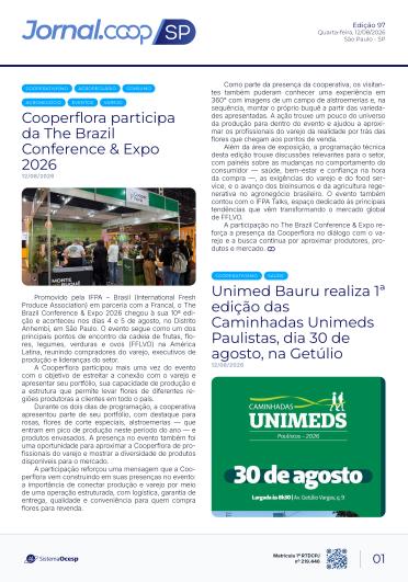 Jornal Sescoop/SP – Edição 097 – Ano 1 – SP – 12 de Agosto de 2026.
