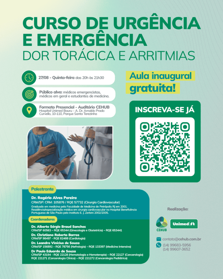 CEHUB promove aula inaugural gratuita do Curso de Urgência e Emergência da Unimed Bauru