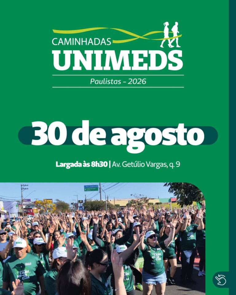 Unimed Bauru realiza 1ª edição das Caminhadas Unimeds Paulistas, dia 30 de agosto, na Getúlio