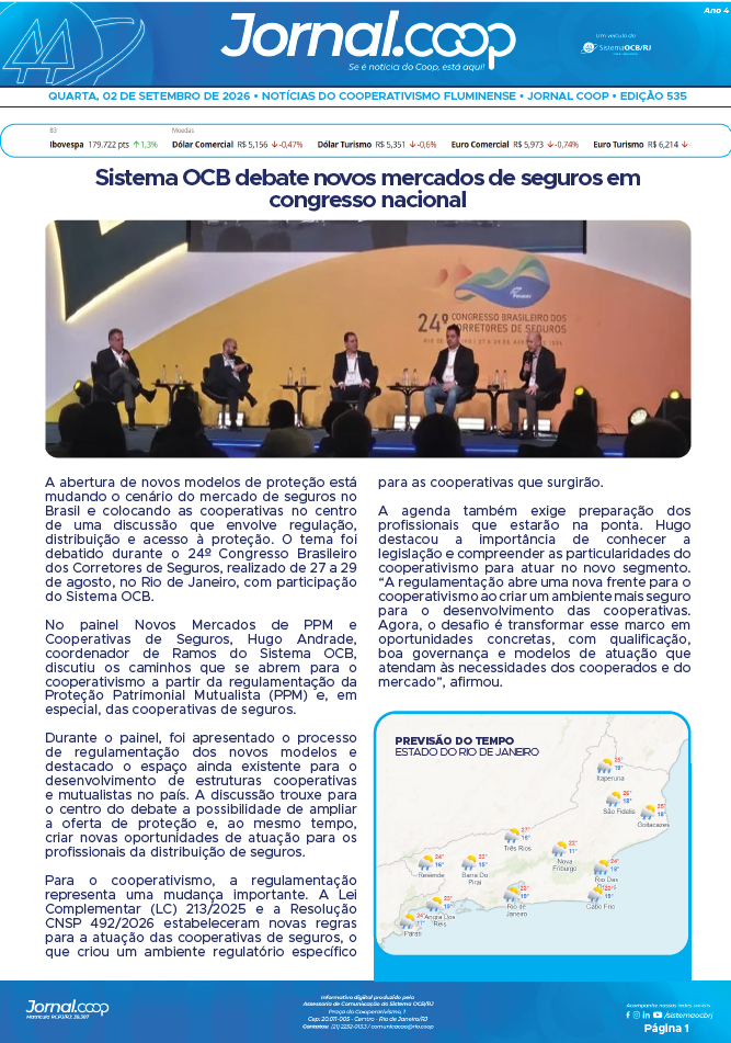 Jornal.Coop RJ – Edição 535 – Ano 4 – 2 de setembro de 2026