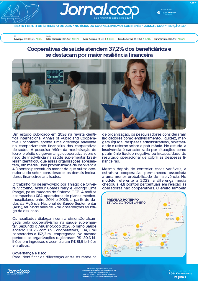 Jornal.Coop RJ – Edição 537 – Ano 4 – 4 de setembro de 2026