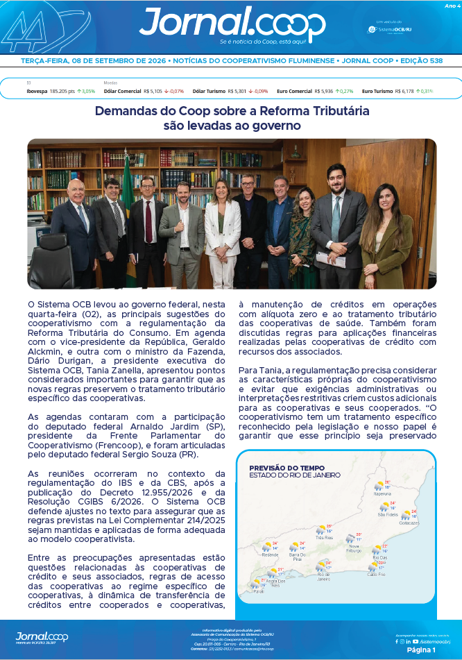 Jornal.Coop RJ – Edição 538 – Ano 4 – 8 de setembro de 2026