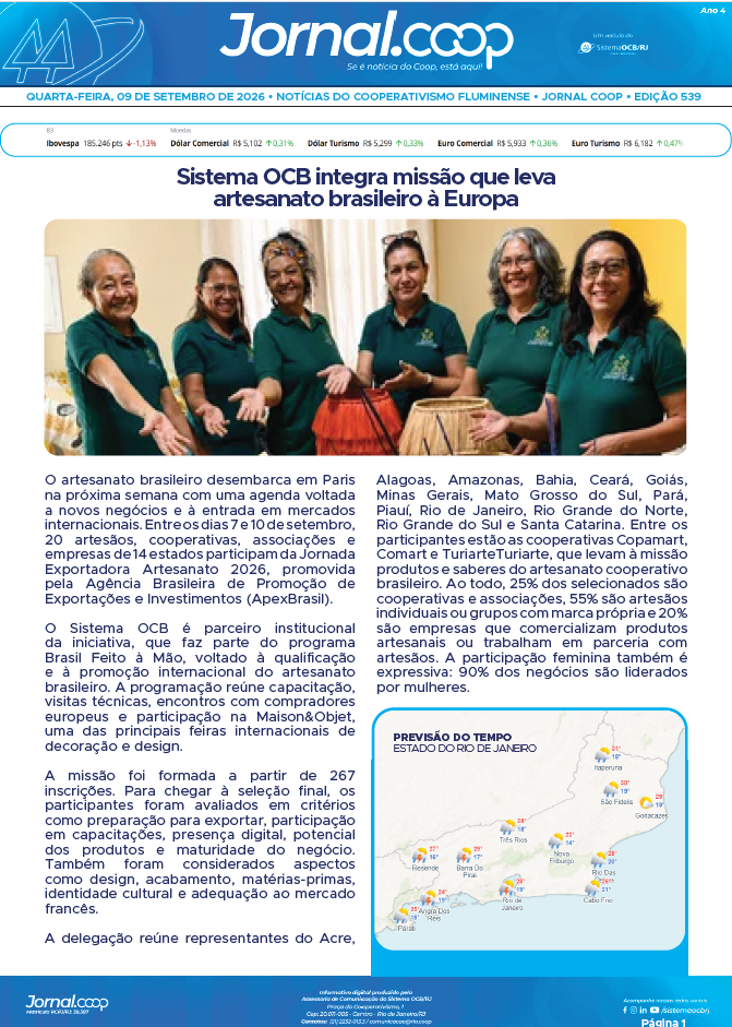 Jornal.Coop RJ – Edição 539 – Ano 4 – 9 de setembro de 2026
