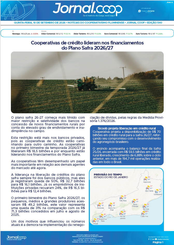 Jornal.Coop RJ – Edição 540 – Ano 4 – 10 de setembro de 2026