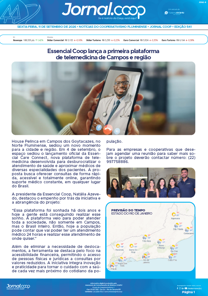 Jornal.Coop RJ – Edição 541 – Ano 4 – 11 de setembro de 2026