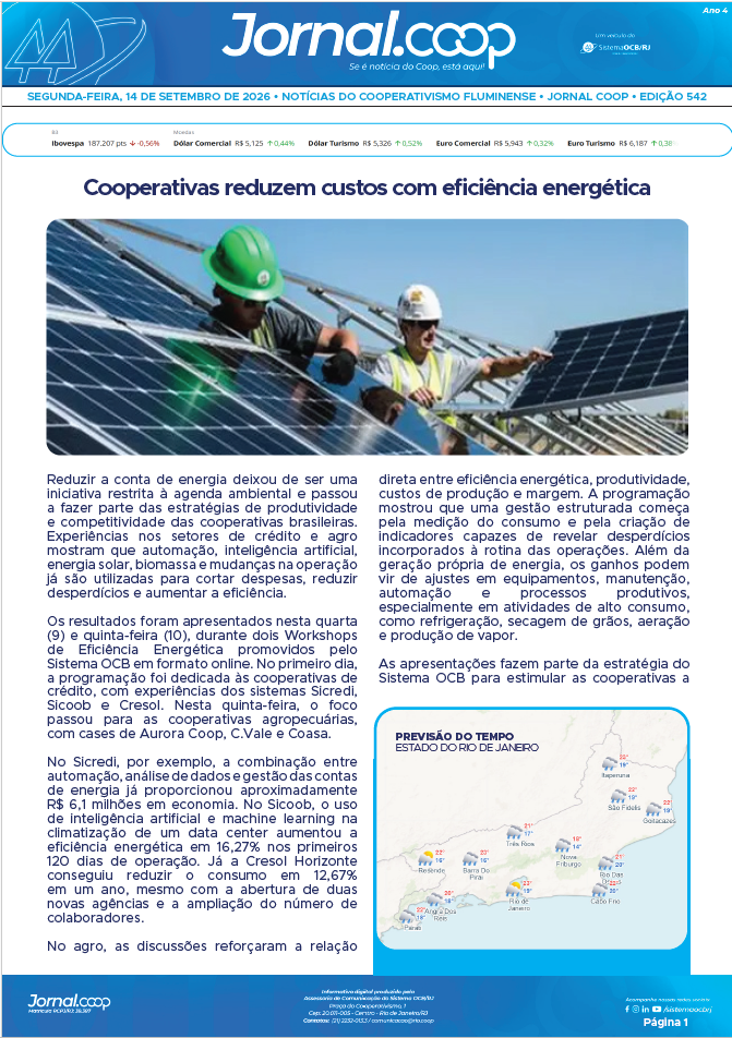 Jornal.Coop RJ – Edição 542 – Ano 4 – 14 de setembro de 2026