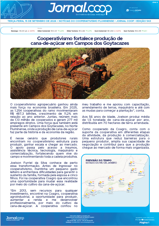 Jornal.Coop RJ – Edição 543 – Ano 4 – 15 de setembro de 2026