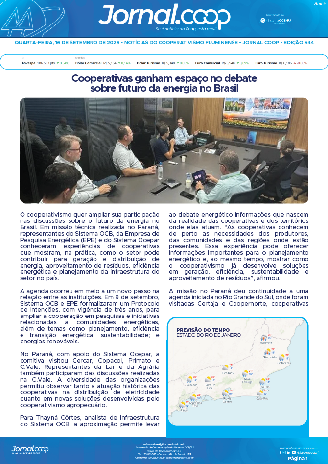 Jornal.Coop RJ – Edição 544 – Ano 4 – 16 de setembro de 2026