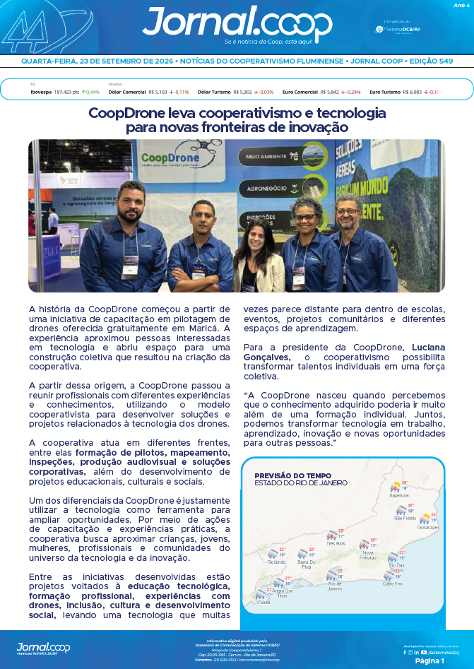 Jornal.Coop RJ – Edição 549 – Ano 4 – 23 de setembro de 2026