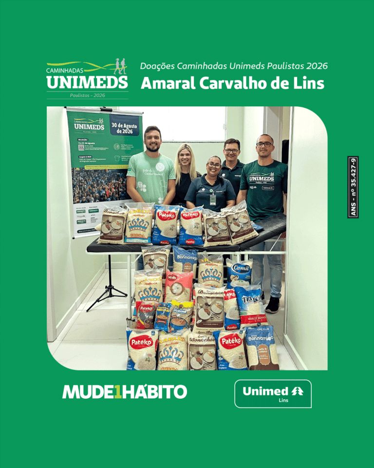 Unimed Lins realiza doação de alimentos arrecadados durante a Caminhada Unimeds Paulistas