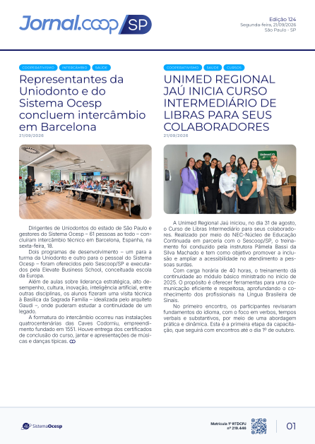 Jornal Sescoop/SP – Edição 124 – Ano 1 – SP – 21 de Setembro de 2026.