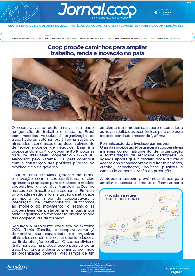 Jornal.Coop RJ – Edição 556 – Ano 4 – 2 de outubro de 2026