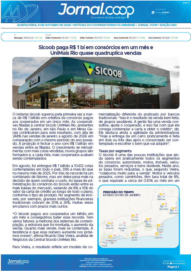 Jornal.Coop RJ – Edição 560 – Ano 4 – 8 de outubro de 2026