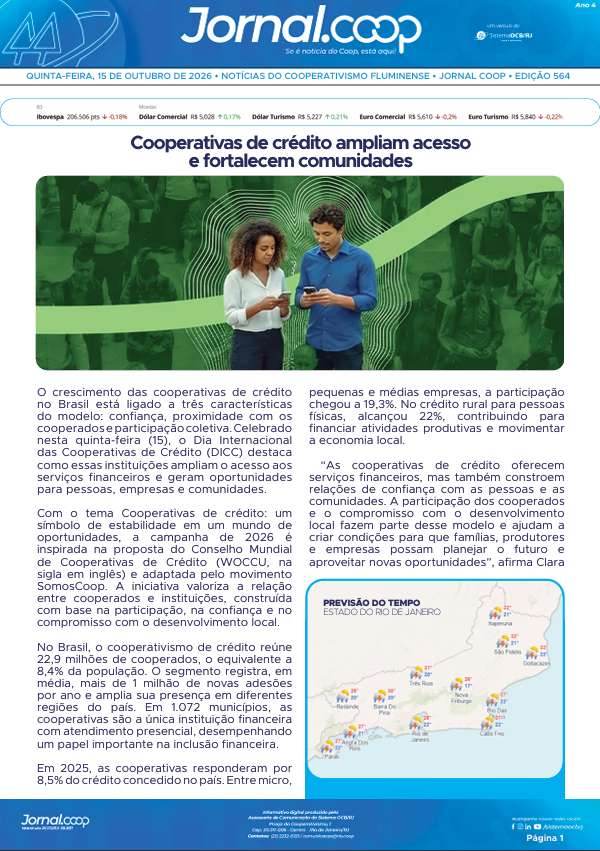 Jornal.Coop RJ – Edição 564 – Ano 4 – 15 de outubro de 2026